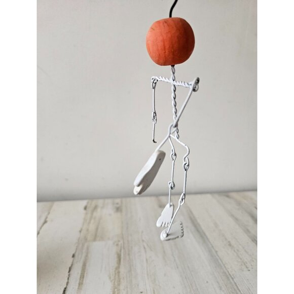 Metal jointed pumpkin skeleton as is ornament decor hanging Halloween - Picture 3 of 7